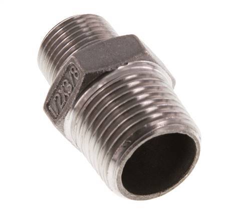 R 1/2'' x R 3/8'' Stainless steel Double Nipple 16 Bar [2 Pieces]