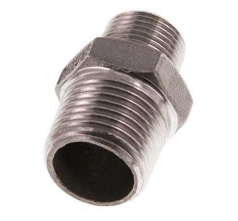 R 1/2'' x R 3/8'' Stainless steel Double Nipple 16 Bar [2 Pieces]