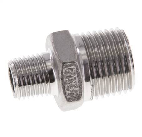 1/4'' NPT x 1/2'' NPT Acero inoxidable Espiga doble 16 Bar