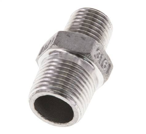 1/4'' NPT x 3/8'' NPT Stainless steel Double Nipple 16 Bar [2 Pieces]