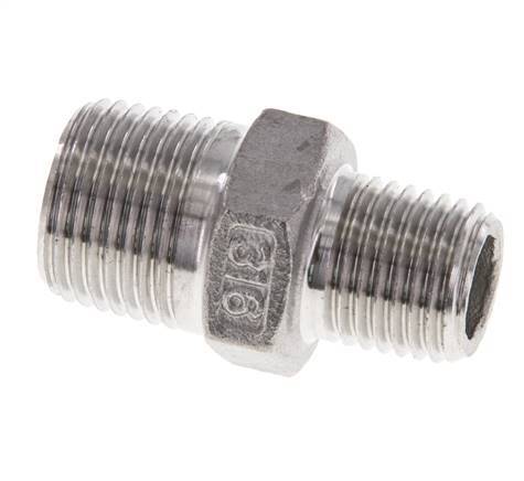 1/4'' NPT x 3/8'' NPT Stainless steel Double Nipple 16 Bar [2 Pieces]
