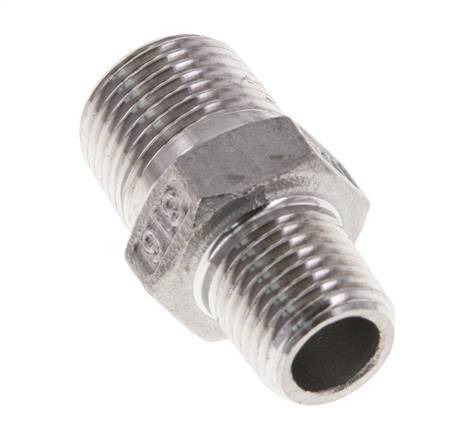 1/4'' NPT x 3/8'' NPT Stainless steel Double Nipple 16 Bar [2 Pieces]