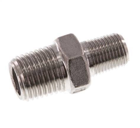R 1/4'' x R 1/8'' Stainless steel Double Nipple 16 Bar [2 Pieces]