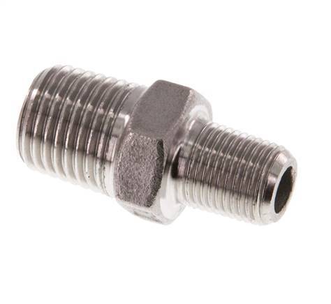 R 1/4'' x R 1/8'' Stainless steel Double Nipple 16 Bar [2 Pieces]