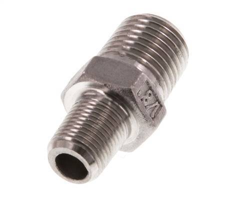 R 1/4'' x R 1/8'' Stainless steel Double Nipple 16 Bar [2 Pieces]