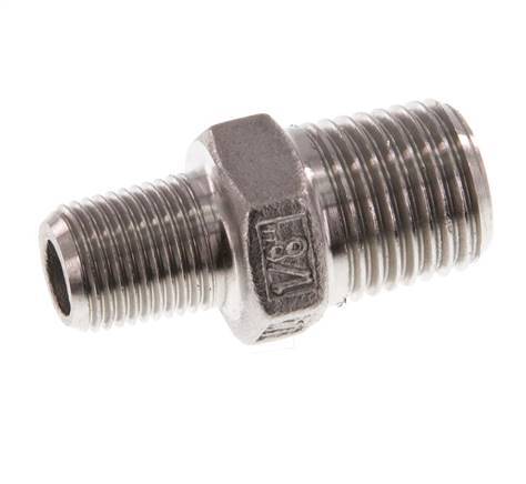 R 1/4'' x R 1/8'' Stainless steel Double Nipple 16 Bar [2 Pieces]