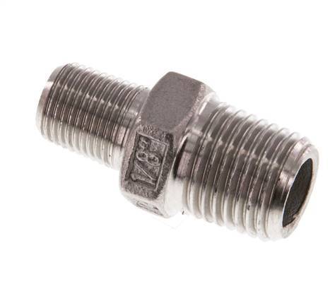R 1/4'' x R 1/8'' Stainless steel Double Nipple 16 Bar [2 Pieces]