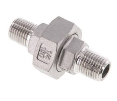 R 1/4'' Stainless steel Double Nipple 3-pieces with Conically sealing 16 Bar