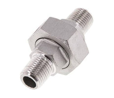 R 1/4'' Stainless steel Double Nipple 3-pieces with Conically sealing 16 Bar