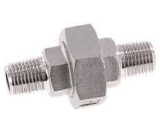 R 1/4'' Stainless steel Double Nipple 3-pieces with Conically sealing 16 Bar