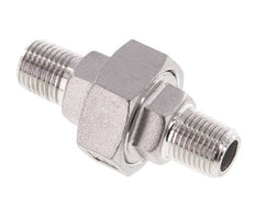 R 1/4'' Stainless steel Double Nipple 3-pieces with Conically sealing 16 Bar