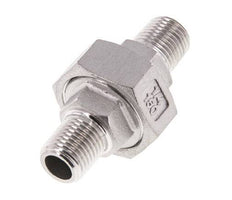 R 1/4'' Stainless steel Double Nipple 3-pieces with Conically sealing 16 Bar
