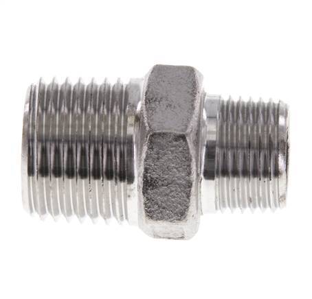 3/8'' NPT x 1/2'' NPT Acero inoxidable Espiga doble 16 Bar