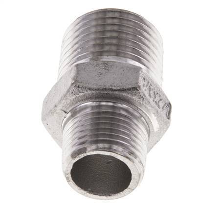 3/8'' NPT x 1/2'' NPT Acero inoxidable Espiga doble 16 Bar