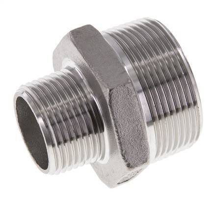 1'' NPT x 1 1/2'' NPT Espiga doble de acero inoxidable 16 Bar