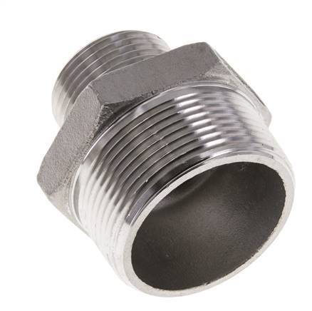 1'' NPT x 1 1/2'' NPT Espiga doble de acero inoxidable 16 Bar
