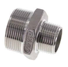 1'' NPT x 1 1/2'' NPT Espiga doble de acero inoxidable 16 Bar