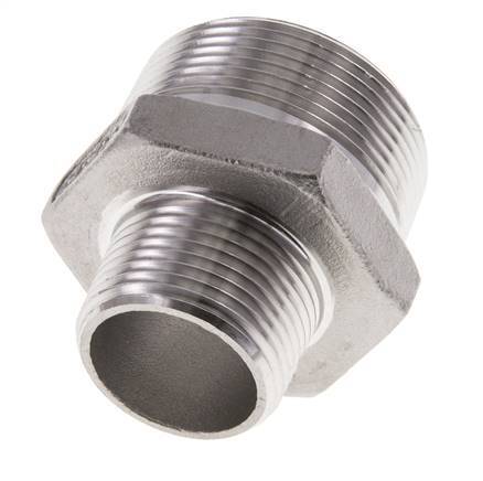 1'' NPT x 1 1/2'' NPT Espiga doble de acero inoxidable 16 Bar