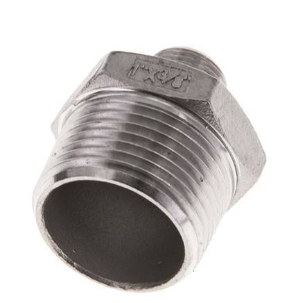 R 1'' x R 3/8'' Acero inoxidable de doble espiga 16 Bar