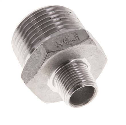 R 1'' x R 3/8'' Acero inoxidable de doble espiga 16 Bar