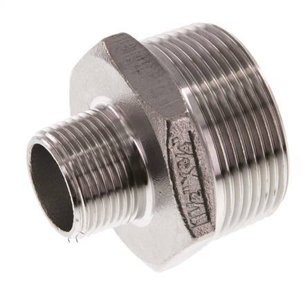 R 1 1/2'' x R 3/4'' Acero inoxidable de doble espiga 16 Bar
