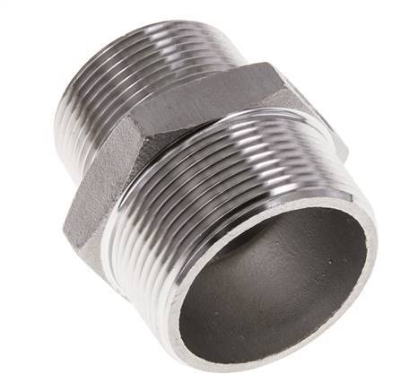 1 1/4'' NPT x 1 1/2'' NPT Espiga doble de acero inoxidable 16 Bar