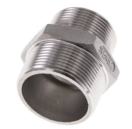 1 1/4'' NPT x 1 1/2'' NPT Espiga doble de acero inoxidable 16 Bar