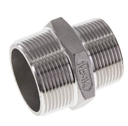 1 1/4'' NPT x 1 1/2'' NPT Espiga doble de acero inoxidable 16 Bar