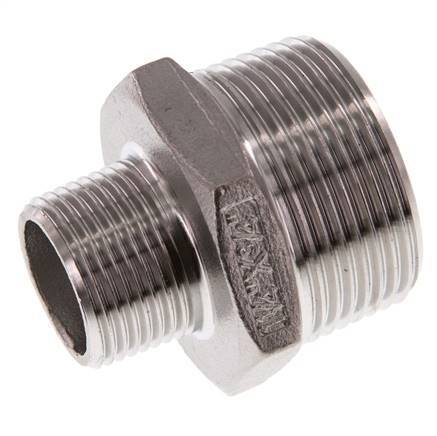 R 1 1/4'' x R 3/4'' Acero inoxidable de doble espiga 16 Bar