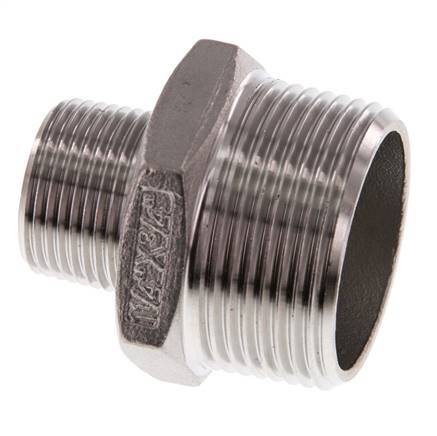 R 1 1/4'' x R 3/4'' Acero inoxidable de doble espiga 16 Bar