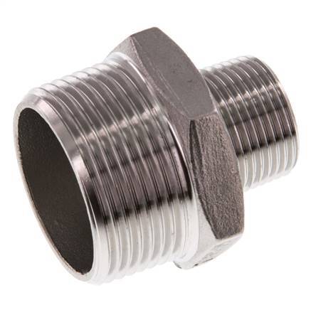 R 1 1/4'' x R 3/4'' Acero inoxidable de doble espiga 16 Bar