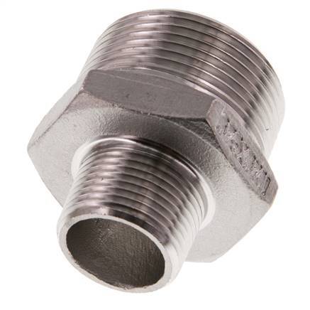 R 1 1/4'' x R 3/4'' Acero inoxidable de doble espiga 16 Bar