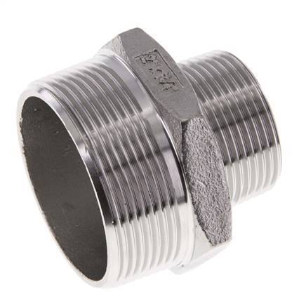 R 2'' x R 1 1/4'' Acero inoxidable de doble espiga 16 Bar