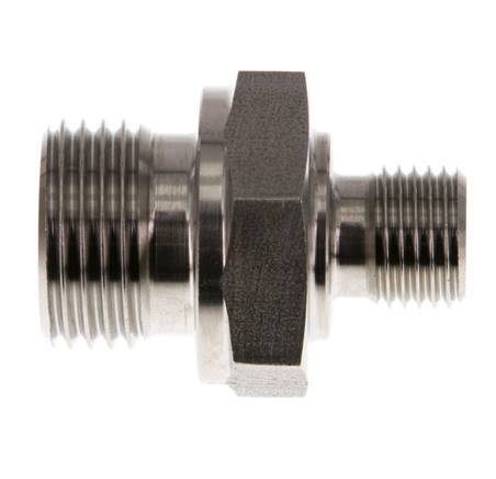 G 1/2'' x G 1/4'' Acero inoxidable doble espiga 400 Bar - Hidráulico