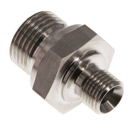 G 1/2'' x G 1/4'' Acero inoxidable doble espiga 400 Bar - Hidráulico