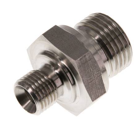 G 1/2'' x G 1/4'' Acero inoxidable doble espiga 400 Bar - Hidráulico