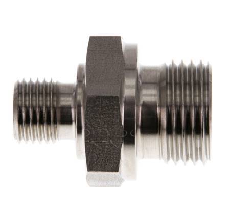 G 1/2'' x G 1/4'' Acero inoxidable doble espiga 400 Bar - Hidráulico