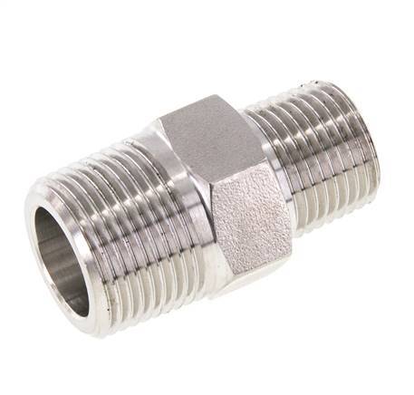 1/2'' NPT x 3/4'' NPT Acero inoxidable Espiga doble 170 Bar - Hidráulico