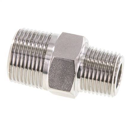 1/2'' NPT x 3/4'' NPT Acero inoxidable Espiga doble 170 Bar - Hidráulico