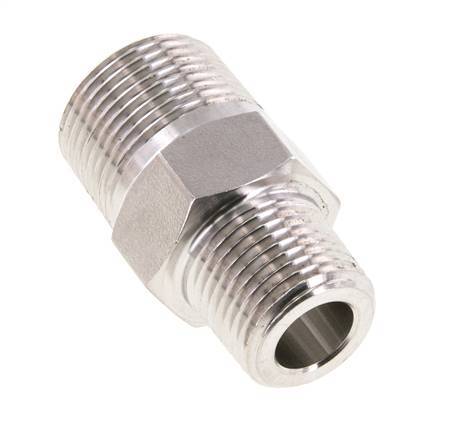 1/2'' NPT x 3/4'' NPT Acero inoxidable Espiga doble 170 Bar - Hidráulico