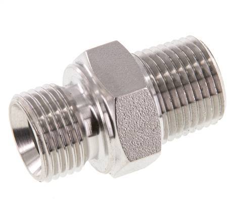 1/2'' NPT x G 1/2'' Acero inoxidable Espiga doble 40 Bar - Hidráulico