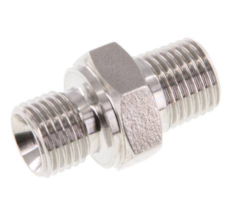1/4'' NPT x G 1/4'' Acero inoxidable Racor doble 40 Bar - Hidráulico