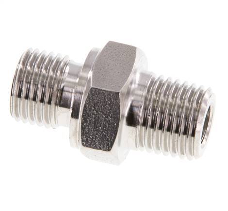 1/4'' NPT x G 1/4'' Acero inoxidable Racor doble 40 Bar - Hidráulico