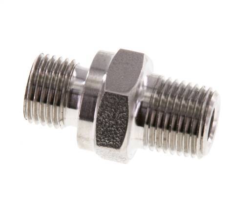 1/8'' NPT x G 1/8'' Acero inoxidable Espiga doble 40 Bar - Hidráulico