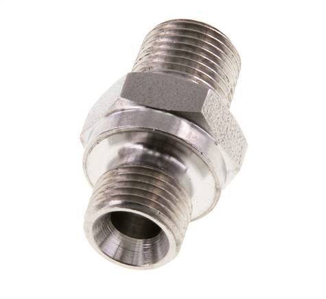 1/8'' NPT x G 1/8'' Acero inoxidable Espiga doble 40 Bar - Hidráulico