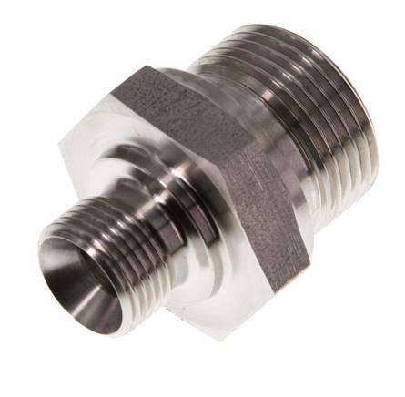 G 3/4'' x G 3/8'' Acero inoxidable doble espiga 400 Bar - Hidráulico