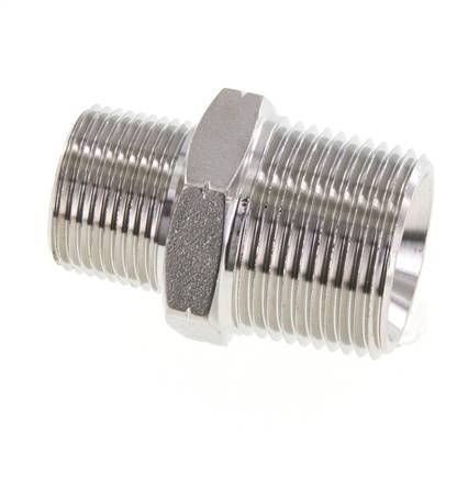 3/4'' NPT x 1'' NPT Acero inoxidable Espiga doble 140 Bar - Hidráulico