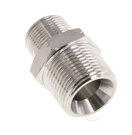 3/4'' NPT x 1'' NPT Acero inoxidable Espiga doble 140 Bar - Hidráulico