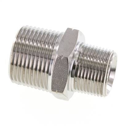 3/4'' NPT x 1'' NPT Acero inoxidable Espiga doble 140 Bar - Hidráulico