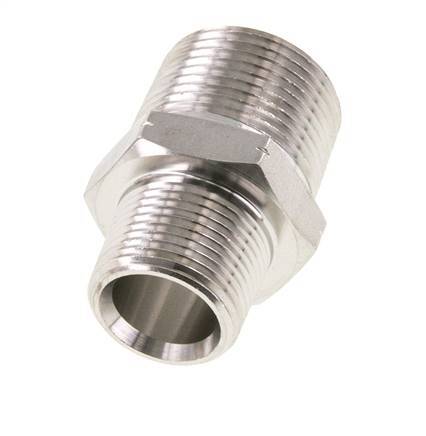 3/4'' NPT x 1'' NPT Acero inoxidable Espiga doble 140 Bar - Hidráulico
